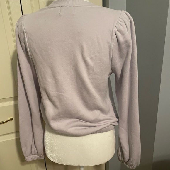 Nation LTD Daryl Violet long sleeve fleece puff shoulder sweatshirt - Picture 3 of 10